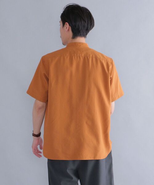SHIPS（シップス）の「SHIPS: テンセル/リネン バンドカラーシャツ S/S（シャツ/ブラウス・メンズ・ホワイト/ネイビー/ライトオリーブ/レンガ・SMALL/MEDIUM/LARGE/X-LARGE）」の12枚目の写真