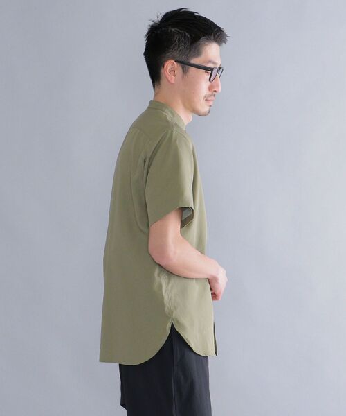 SHIPS（シップス）の「SHIPS: テンセル/リネン バンドカラーシャツ S/S（シャツ/ブラウス・メンズ・ホワイト/ネイビー/ライトオリーブ/レンガ・SMALL/MEDIUM/LARGE/X-LARGE）」の18枚目の写真