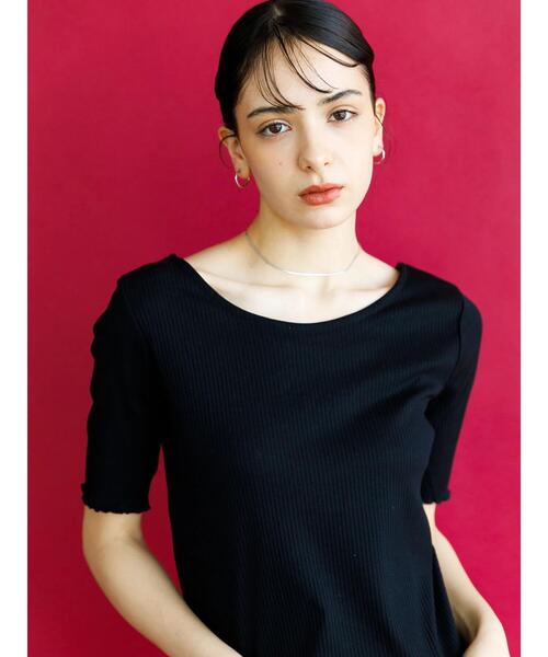 koe（コエ）の「【背中あき】バックレースアップテレコプルオーバー＊（Tシャツ/カットソー・レディース・ブラック/ベージュ/カーキ/アイボリー・M）」の11枚目の写真