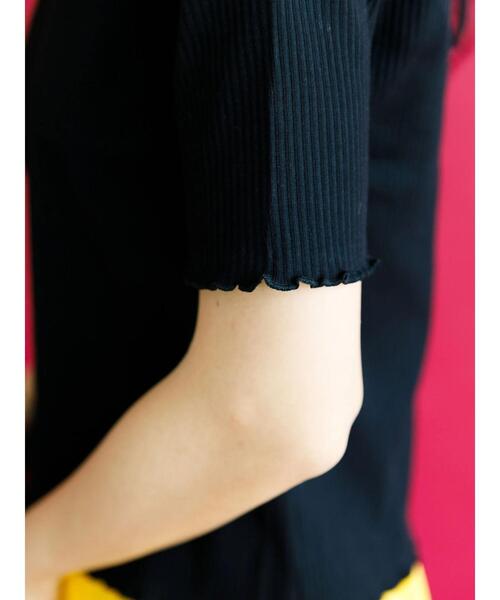 koe（コエ）の「【背中あき】バックレースアップテレコプルオーバー＊（Tシャツ/カットソー・レディース・ブラック/ベージュ/カーキ/アイボリー・M）」の13枚目の写真