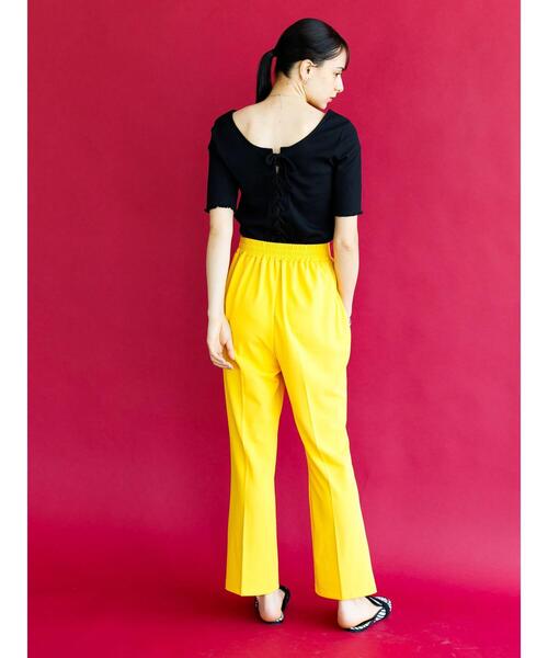 koe（コエ）の「【背中あき】バックレースアップテレコプルオーバー＊（Tシャツ/カットソー・レディース・ブラック/ベージュ/カーキ/アイボリー・M）」の16枚目の写真