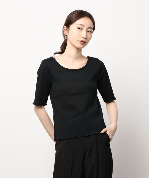 koe（コエ）の「【背中あき】バックレースアップテレコプルオーバー＊（Tシャツ/カットソー・レディース・ブラック/ベージュ/カーキ/アイボリー・M）」の7枚目の写真