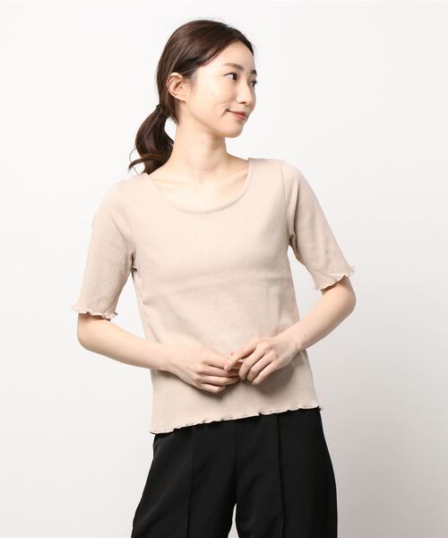 koe（コエ）の「【背中あき】バックレースアップテレコプルオーバー＊（Tシャツ/カットソー・レディース・ブラック/ベージュ/カーキ/アイボリー・M）」の8枚目の写真