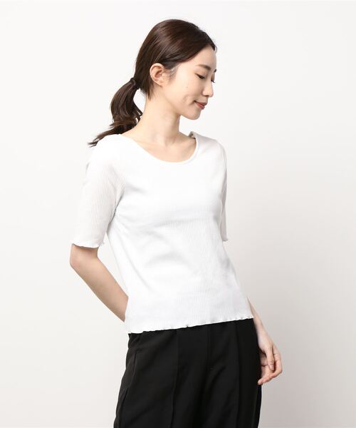 koe（コエ）の「【背中あき】バックレースアップテレコプルオーバー＊（Tシャツ/カットソー・レディース・ブラック/ベージュ/カーキ/アイボリー・M）」の9枚目の写真