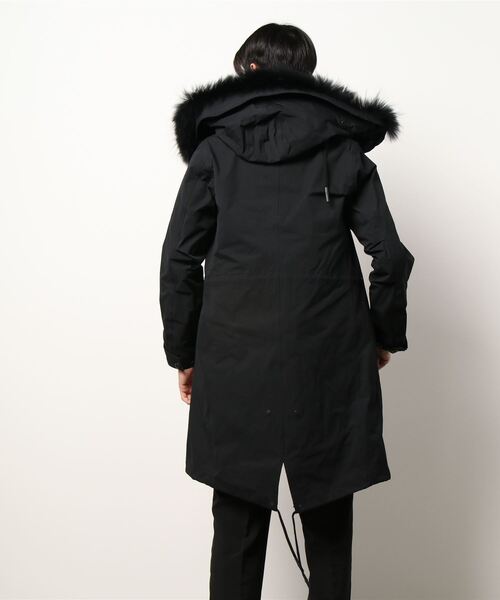 L.H.P Private Brand(エルエイチピープライベートブランド)の「junhashimoto(ジュンハシモト)4WAY WRAP MODS COAT ラップモッズコート(ステンカラーコート・メンズ・ブラック・3)」の2枚目の写真