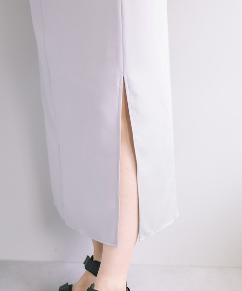 OLIVE des OLIVE（オリーブデオリーブ）の「サイドスリット後リボンタイトジャンスカ（ジャンパースカート・レディース・ブラック/ベージュ/サックスブルー・FREE）」の14枚目の写真