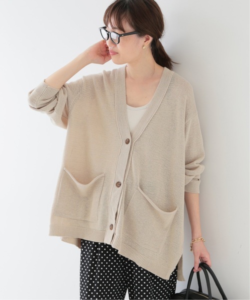 SLOBE IENA（スローブイエナ）の「《追加》テープヤーンニットカーディガン（カーディガン/ボレロ・メンズ・ベージュ/チャコールグレー・FREE）」の20枚目の写真