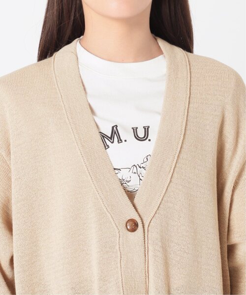 SLOBE IENA（スローブイエナ）の「《追加》テープヤーンニットカーディガン（カーディガン/ボレロ・メンズ・ベージュ/チャコールグレー・FREE）」の13枚目の写真