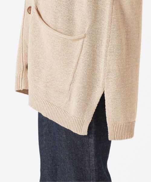 SLOBE IENA（スローブイエナ）の「《追加》テープヤーンニットカーディガン（カーディガン/ボレロ・メンズ・ベージュ/チャコールグレー・FREE）」の8枚目の写真