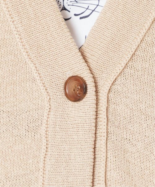 SLOBE IENA（スローブイエナ）の「《追加》テープヤーンニットカーディガン（カーディガン/ボレロ・メンズ・ベージュ/チャコールグレー・FREE）」の7枚目の写真