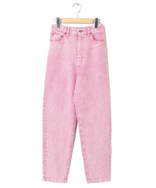 w closet（ダブルクローゼット）の「テーパードデニムパンツ（デニムパンツ・レディース・ピンク/ブルー/ケミカルウォッシュ/ライム・S/M）」の7枚目の写真