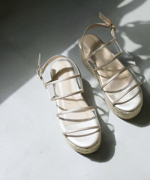 ems excite（エムズエキサイト）の「ベルトジュートサンダル（サンダル・レディース・ブラック/オフホワイト/ゴールド・M/L）」の3枚目の写真