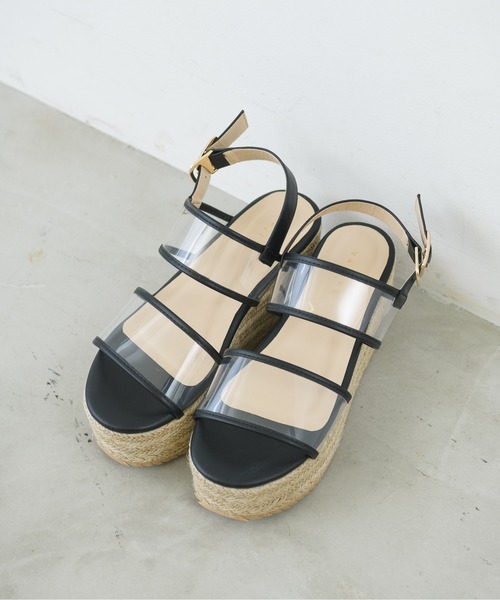 ems excite（エムズエキサイト）の「ベルトジュートサンダル（サンダル・レディース・ブラック/オフホワイト/ゴールド・M/L）」の5枚目の写真