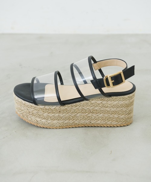 ems excite（エムズエキサイト）の「ベルトジュートサンダル（サンダル・レディース・ブラック/オフホワイト/ゴールド・M/L）」の4枚目の写真
