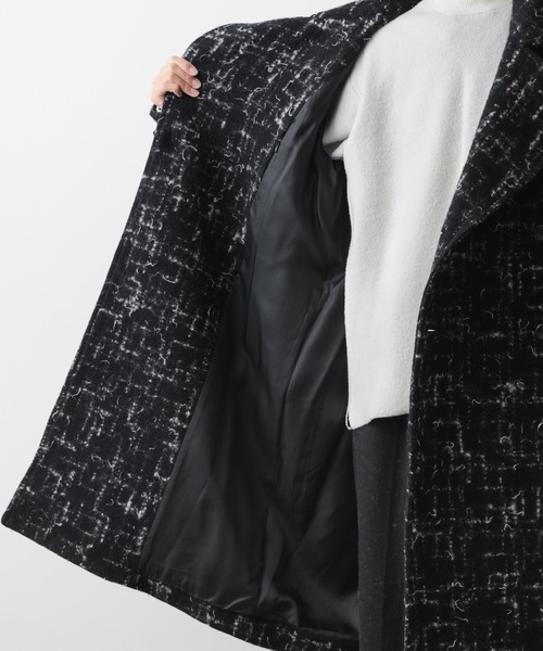 ATTACHMENT（アタッチメント）の「ジャカードツイード ダブルブレステッドコート / SPLASHED TWEED DOUBLE BREASTED COAT（テーラードジャケット・メンズ・ブラック/オフホワイト・1/2）」の15枚目の写真