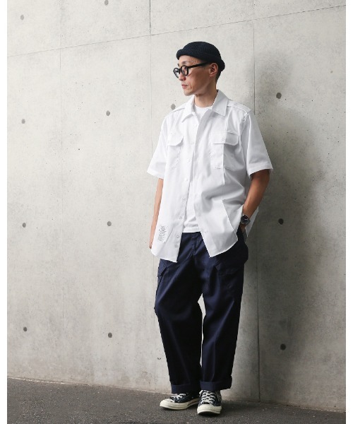 MILITARY（ミリタリー）の「実物 新品 デッドストック 米軍 WHITE 521 ショートスリーブシャツ（シャツ/ブラウス・メンズ・ホワイト・17）」の4枚目の写真