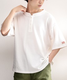《JaVaジャバ コラボ》綿100%ヘビーウェイト鹿の子スタンドネックTee