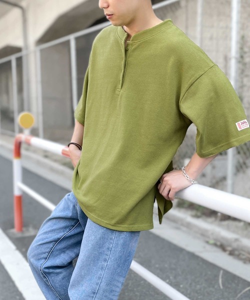 Java(ジャバ)の「《JaVaジャバ コラボ》綿100%ヘビーウェイト鹿の子スタンドネックTee(Tシャツ/カットソー・メンズ・ホワイト/ブラック/グリーン系その他・MEDIUM/LARGE/X-LARGE)」の8枚目の写真