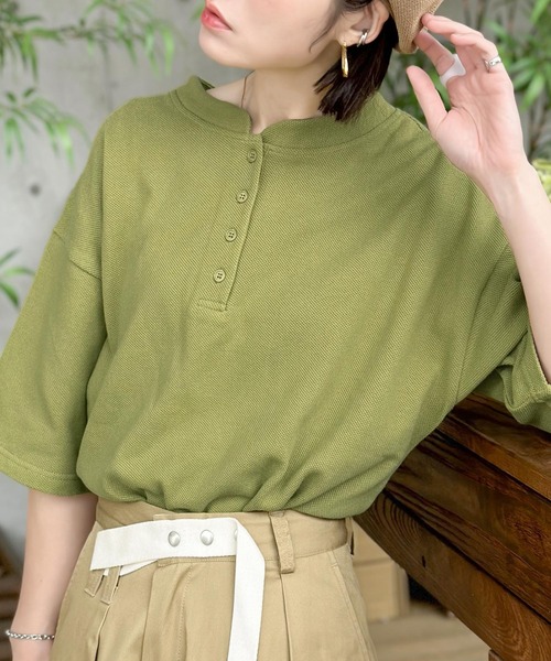 Java(ジャバ)の「《JaVaジャバ コラボ》綿100%ヘビーウェイト鹿の子スタンドネックTee(Tシャツ/カットソー・メンズ・ホワイト/ブラック/グリーン系その他・MEDIUM/LARGE/X-LARGE)」の11枚目の写真