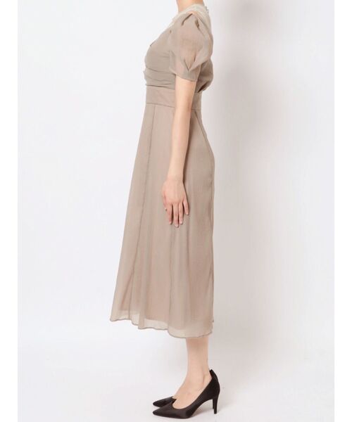 LAGUNAMOON（ラグナムーン）の「LADYレイヤードカシュクールワンピース（ドレス・レディース・ブラック/ベージュ・SMALL/MEDIUM）」の4枚目の写真