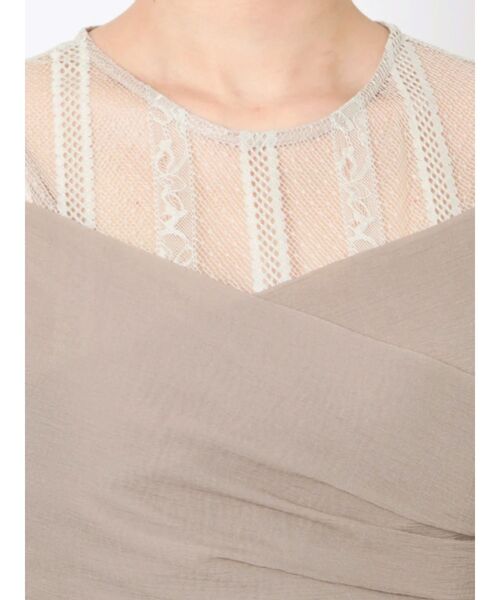 LAGUNAMOON（ラグナムーン）の「LADYレイヤードカシュクールワンピース（ドレス・レディース・ブラック/ベージュ・SMALL/MEDIUM）」の6枚目の写真