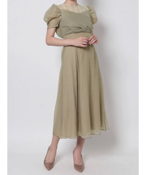 LAGUNAMOON（ラグナムーン）の「LADYレイヤードカシュクールワンピース（ドレス・レディース・ブラック/ベージュ・SMALL/MEDIUM）」の14枚目の写真