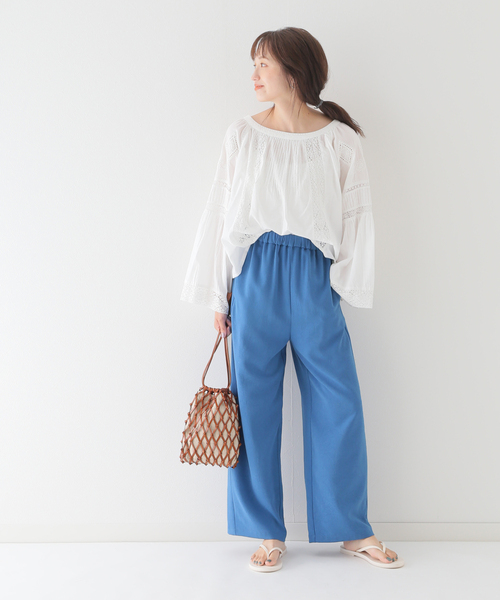 SLOBE IENA(スローブイエナ)の「ドライギャザーパンツ(その他パンツ・レディース・ブラウン/ブルー・36/38)」の19枚目の写真