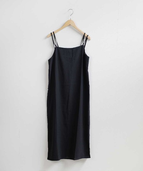 shopnikoniko(ショップニコニコ)の「バックリボン 細ストラップ キャミワンピ ロング丈(ワンピース・レディース・ベージュ/ブラック・フリー)」の12枚目の写真
