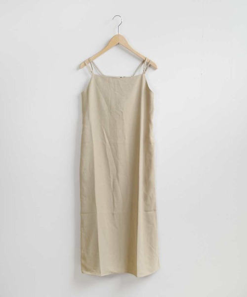 shopnikoniko(ショップニコニコ)の「バックリボン 細ストラップ キャミワンピ ロング丈(ワンピース・レディース・ベージュ/ブラック・フリー)」の13枚目の写真