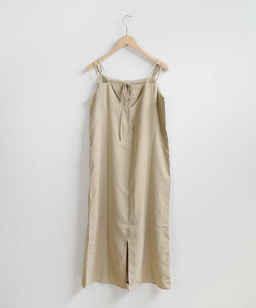 shopnikoniko(ショップニコニコ)の「バックリボン 細ストラップ キャミワンピ ロング丈(ワンピース・レディース・ベージュ/ブラック・フリー)」の14枚目の写真