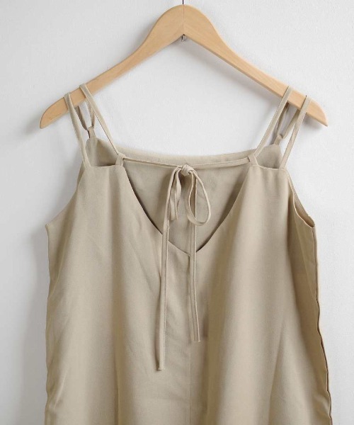shopnikoniko(ショップニコニコ)の「バックリボン 細ストラップ キャミワンピ ロング丈(ワンピース・レディース・ベージュ/ブラック・フリー)」の16枚目の写真