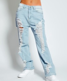 babyShoop | ハードクラッシュデニムワイドパンツ(デニムパンツ)