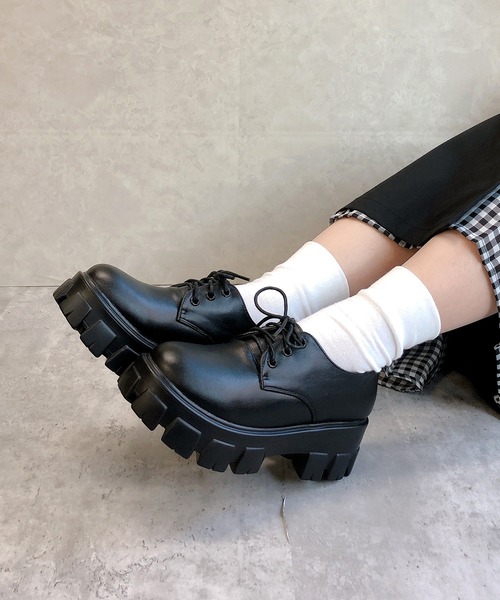 Noubel Voug Relax（ヌーベルヴォーグリラックス）の「トラックソールレースアップシューズ（ドレスシューズ・レディース・ブラック/ブラック系その他/アイボリー・LL/L/S/M）」の2枚目の写真