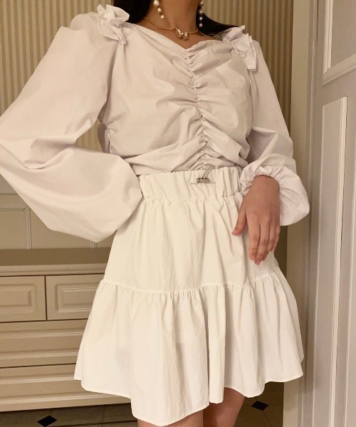 セール Frill Front Gather Blouse フリルフロントギャザーブラウス シャツ ブラウス Myme Heart Be To マイミーハートビート のファッション通販 Zozotown