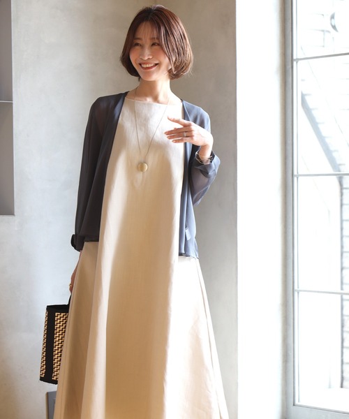 Ehre style(エーレスタイル)の「夏の大人贅沢ワンピース ロング丈(ワンピース・レディース・ネイビー/キナリ/レッド/ブルー系その他/グレー系その他/ブラック/ベージュ/ブルーグリーン・FREE/M/L/S)」の10枚目の写真