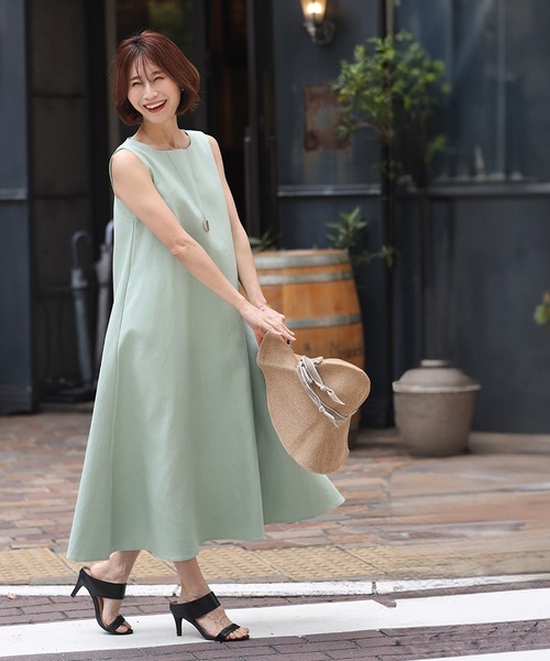 Ehre style(エーレスタイル)の「夏の大人贅沢ワンピース ロング丈(ワンピース・レディース・ネイビー/キナリ/レッド/ブルー系その他/グレー系その他/ブラック/ベージュ/ブルーグリーン・FREE/M/L/S)」の22枚目の写真