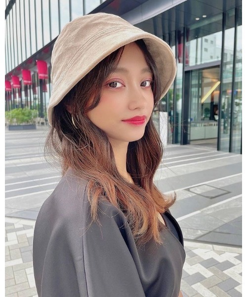 14+（イチヨンプラス）の「スエード斜め切り替えバケットハット（ハット・レディース・ブラック/ベージュ/ブラウン・FREE）」の9枚目の写真