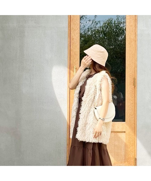 14+（イチヨンプラス）の「スエード斜め切り替えバケットハット（ハット・レディース・ブラック/ベージュ/ブラウン・FREE）」の11枚目の写真