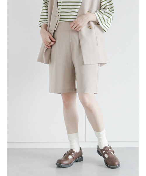 ehka sopo（エヘカソポ）の「ショートパンツ(セットアップ可)（その他パンツ・レディース・ベージュ/ブラウン/チャコール・ﾌﾘ-）」の3枚目の写真