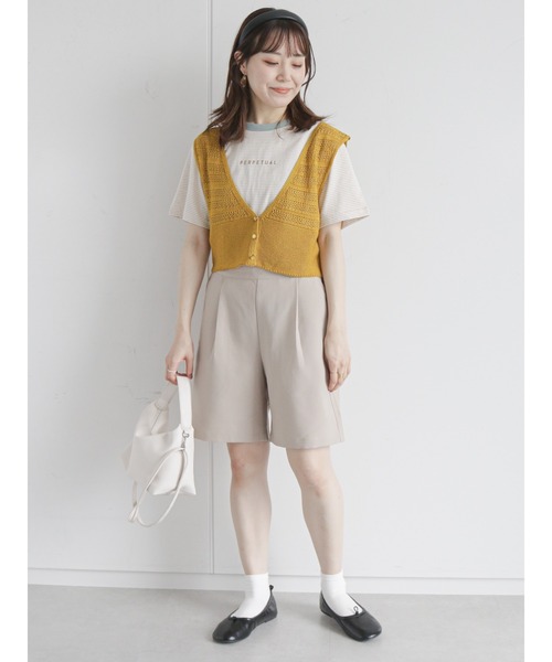 ehka sopo（エヘカソポ）の「ショートパンツ(セットアップ可)（その他パンツ・レディース・ベージュ/ブラウン/チャコール・ﾌﾘ-）」の5枚目の写真