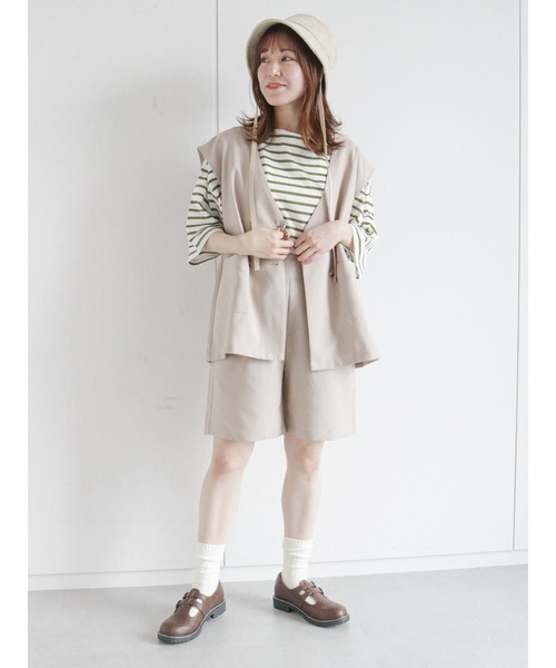 ehka sopo（エヘカソポ）の「ショートパンツ(セットアップ可)（その他パンツ・レディース・ベージュ/ブラウン/チャコール・ﾌﾘ-）」の22枚目の写真