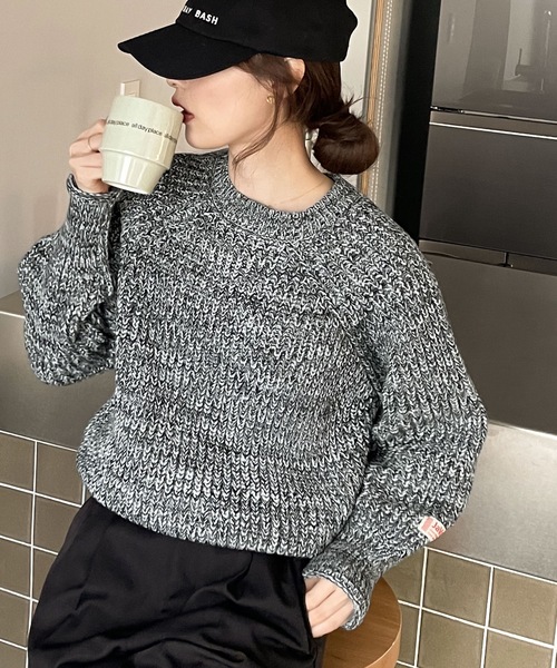 Java(ジャバ)の「《JaVa ジャバコラボ》ほろ甘感増す。ざっくり編みチャンキーニットプルオーバー(ニット/セーター・レディース・チャコールグレー/ライトグレー/ベージュ/オレンジ・SMALL/MEDIUM/LARGE/X-LARGE)」の6枚目の写真