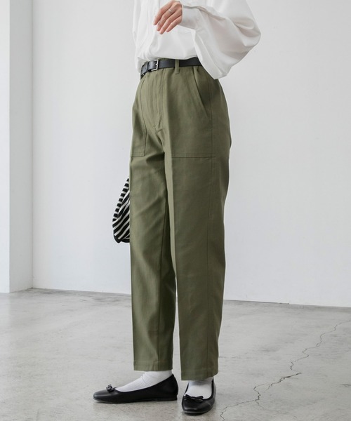 BONLECILL（ボンルシール）の「【セットアップ対応】ハイウエストセンタープレスベイカーパンツ（その他パンツ・レディース・ブラック/ベージュ/カーキ/アイボリー・S/M/L）」の14枚目の写真