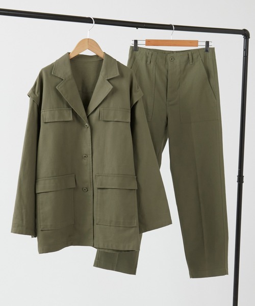 BONLECILL（ボンルシール）の「【セットアップ対応】ハイウエストセンタープレスベイカーパンツ（その他パンツ・レディース・ブラック/ベージュ/カーキ/アイボリー・S/M/L）」の8枚目の写真