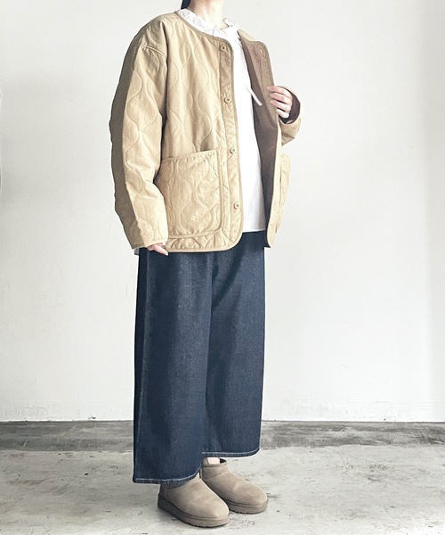 COMMON WARE（コモンウェアー）の「COMMONWARE:N/C RIPSTOP QUILTING LINER BLOUSON/NCリップストップ瓢箪キルトライナーブルゾン（ミリタリージャケット・レディース・ベージュ/ブラック/カーキ・L/XL/M）」の11枚目の写真