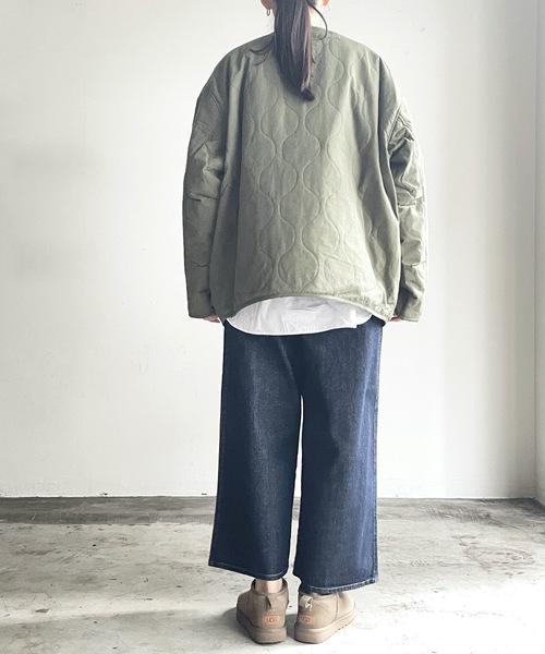 COMMON WARE（コモンウェアー）の「COMMONWARE:N/C RIPSTOP QUILTING LINER BLOUSON/NCリップストップ瓢箪キルトライナーブルゾン（ミリタリージャケット・レディース・ベージュ/ブラック/カーキ・L/XL/M）」の20枚目の写真