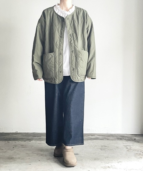 COMMON WARE（コモンウェアー）の「COMMONWARE:N/C RIPSTOP QUILTING LINER BLOUSON/NCリップストップ瓢箪キルトライナーブルゾン（ミリタリージャケット・レディース・ベージュ/ブラック/カーキ・L/XL/M）」の18枚目の写真