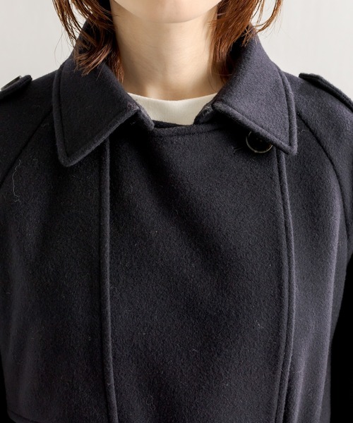 COLLAGE GALLARDAGALANTE(コラージュガリャルダガランテ)の「スタイリングの格上げ/ウールトレンチコート(トレンチコート・レディース・ネイビー/ブラウン・FREE)」の13枚目の写真