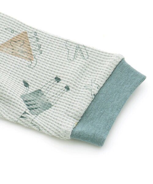 Ampersand（アンパサンド）の「どうぶつまるさんかくしかく柄カバーオール（ロンパース・キッズ・ベージュ/サックスブルー・80/70/60）」の6枚目の写真