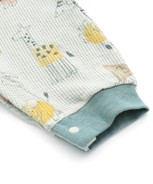 Ampersand（アンパサンド）の「どうぶつまるさんかくしかく柄カバーオール（ロンパース・キッズ・ベージュ/サックスブルー・80/70/60）」の7枚目の写真